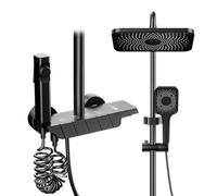 Colonne de douche avec Mitigeur, système de douche avec douche à effet de pluie 31x20cm, douchette à main,bec de baignoire caché,hauteur réglable, et pistolet d'arrosage pour la salle de bain