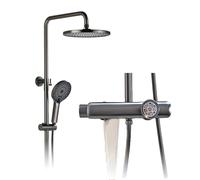 Colonne De Douche Avec Mitigeur, Système De Douche, Réglable En Hauteur, Bec De Baignoire Effet Cascade, Ensemble De Pommeau Et Douchette À Main Pour Salle De Bain