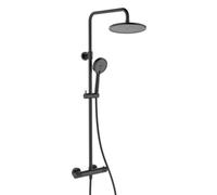 Colonne de douche avec mitigeur thermostatique + Douche de tête 225 mm + Douchette 2 jets, Noir (SATSSTKC)