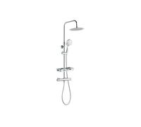 Colonne de douche avec mitigeur thermostatique - Edouard Rousseau - Ars Tab - Chrome - Douche de tête ronde - Douchette à main