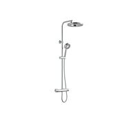 Colonne de douche avec mitigeur thermostatique - Edouard Rousseau - Hoop - Chrome - Douche de tête ronde - Douchette à main