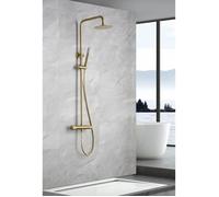 Colonne de douche avec thermostat | Modèle LINE | Couleur or finition en or brossé