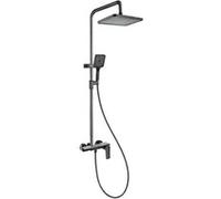 Colonne de Douche Avizar Mitigeur Douche Pluie Douchette Chromé Noir