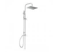 SCHÜTTE Kit de douche Malorca - Colonne de douche avec grande douche à effet pluie - Douchette à main avec 3 types de jets - Système de douche avec barre de douche réglable en hauteur - Chromé