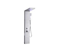 VEVOR Colonne de douche avec pommeau de douche effet pluie, système de panneau de douchette mural LED en acier inoxydable brossé 1345 mm, robinet 5 fonctions, avec 4 jets corporels et douchette à main