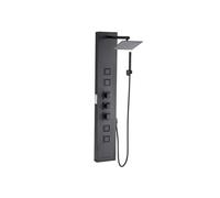 VEVOR Colonne de douche avec pommeau de douche effet pluie, système de panneau de douchette mural en acier inox brossé, robinet 4 fonctions, avec 4 jets corporels, douchette à main et bec de baignoire