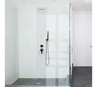 Colonne de Douche en Acier Inoxydable avec Jet de Massage, Buses de Massages et Douche Manuelle, pour Salle de Bain/Hôtel,version actualisée(20 * 7 * 140cm,Blanc)