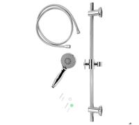 Colonne de douche avec pommeau et flexible universel - Ensemble de douche Inox Argent