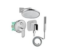 Colonne de douche encastrée mécanique Vernis Blend Douche de tête Crometta Flexible Isiflex Douchette PulsifyE chromé