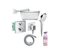 Colonne de douche encastrée thermostatique Ecostat Square chromé + Nettoyant Briochin