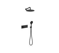 Colonne de douche encastrée thermostatique Grands Boulevards ronde noire mate