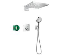 Colonne de douche encastrée thermostatique HANSGROHE ShowerSelect Square chromé Chromé