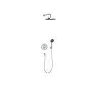 Jacob Delafon - Pack Robinetterie Douche Encastrée Thermostatique MODULO - Kit Tout-en-Un - Tête Ronde 25cm, Douchette 5 Jets - Finition Chrome - E30758-CP