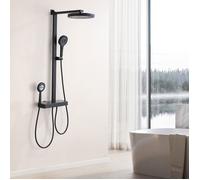 Colonne de Douche Ensemble de Douche Thermostatique avec Robinet Kit Set de Douche avec Douchette 3 Jets pour Baignoire Noire