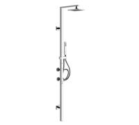 Colonne de douche Gessi Rettangolo avec thermostat en saillie, hauteur 1774 mm, inverseur automatique, douche de tête 216x140 mm et douche à main, 23405149, Couleur: Optique Finox