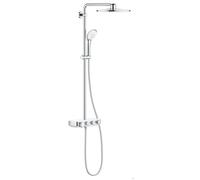 Grohe Euphoria SmartControl System 310 Duo, système de douche avec mitigeur thermostatique, mural, chromé, 26507LS0, Couleur: Blanc Lune