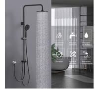 Colonne de Douche - HOMELODY - Sans Robinet - Douche avec Douchette à Main 3 Fonctions Système de Douche Haut Réglable - Noir