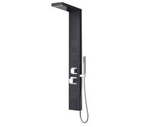 COLONNE DE DOUCHE HYDROMASSANTE ALUMINIUM NOIR CASCADE carrée WATERFALL 140X15
