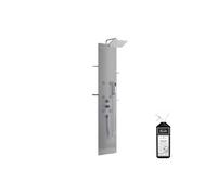 Colonne de douche hydromassante Aquaglass Acier + nettoyant Briochin