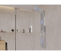 Colonne de douche hydromassante thermostatique à leds - 20*165cm - Argent - FELICITA