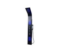 Colonne de douche hydromassante thermostatique à leds FELICITA - 20*165cm - Noir Noir