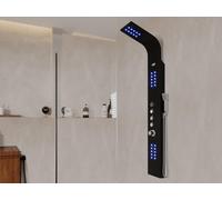 Colonne de douche hydromassante thermostatique à leds - 20*165cm - Noir - FELICITA