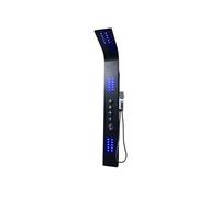 Colonne de douche hydromassante thermostatique à leds FELICITA - 20*165cm - Noir Noir
