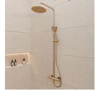 Colonne de douche Mécanique finition Or Doré Brossé - 133x26x52 cm - MOLLY GOLD