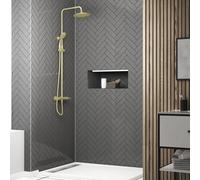 Colonne de douche Mécanique finition Or Doré Brossé - 133x26x52 cm - MOLLY GOLD