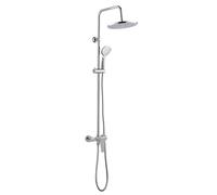 Colonne de Douche MIHANÉ Chromée - Mitigeur Mécanique - Tête Ø254 mm Orientable - Douchette 1 Jet Ø100 mm - Hauteur 115 cm - Certifiée NF