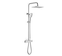 Colonne de Douche Mural avec Pommeau de Douche Pluie 30×20 Cm Bec Cascade et Douchette pour Salle de Bain et Salles D'Eau,Chromé