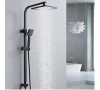 Colonne de Douche Noir Sans Robinet Ensemble de Douche avec Douchette à Main Système de Douche Haut Réglable Corps en Laiton