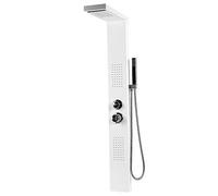 Colonne de Douche, Panneau de Douche Acier Inox, Système de Panneau de Douche à Montage Mural, Colonne de Douche Hydromassante avec Mitigeur et Buses Massants (A-Blanc)