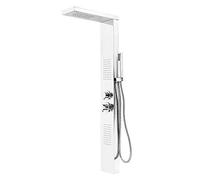 Colonne de Douche, Panneau de Douche Acier Inox, Système de Panneau de Douche à Montage Mural, Colonne de Douche Hydromassante avec Mitigeur et Buses Massants (A-Argent)