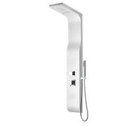 COLONNE DE DOUCHE PANNEAU HYDROMASSANTE ACIER INOX BROSSÉ ALUMINIUM ABS