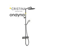 Colonne de douche porte savon omega chromé noir brossé - CRISTINA ONDYNA OG48775