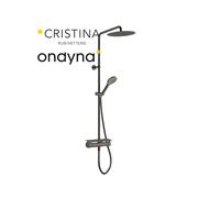 Colonne de douche porte savon omega métal brossé - CRISTINA ONDYNA OG48777