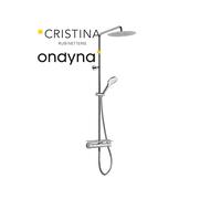 Colonne de douche porte savon + pomme ronde omega chromé - CRISTINA ONDYNA OG48751