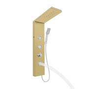 Colonne de douche pour salle de bain, panneaux de douche 4 en 1, avec éclairage LED, direction de douche murale complète pour salle de bain, colonne de douche en acier inoxydable (doré)