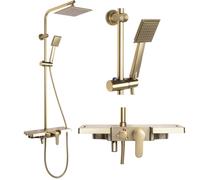 Colonne De Douche Rea Bravo Kit De Douche Or Brossé 45 X 40 X 105 Cm