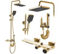Rea Colonne de Douche HELIX Gold Système de Douche en Laiton Pour Salle de Bain (Or)