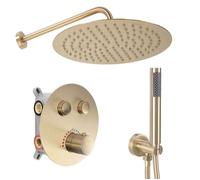 Colonne De Douche Rea Lungo Thermostat Kit De Douche Or Brossé 51,5 X 30 X 39,5 Cm