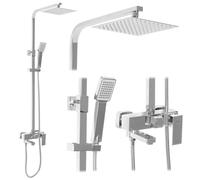 Colonne De Douche Rea Navaro Kit De Douche Chrome 14 5 X 21 5 X 119 5 Cm