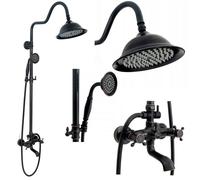 Colonne De Douche Rea Retro Kit De Douche Noir 15 X 20,5 X 150 Cm
