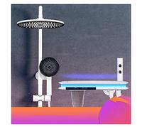 Colonne de Douche, Robinet de système de douche de salle de bain numérique Led ， Robinets de salle de bain cascade fixés mur ， Pommeau de douche pluie Ensemble de douche numérique piano(0523-white-B)