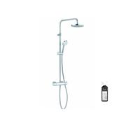 Colonne de douche thermostatique Aquatica chromée + nettoyant Briochin