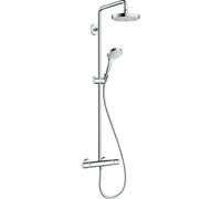 Colonne de douche thermostatique avec mitigeur thermostatique HP/Combi Flexible exposé Hansgrohe Croma Select S blanc/chromé