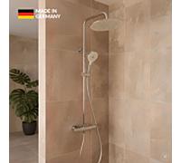 Colonne de douche thermostatique CARLDIX 71000100-00 murale, ensemble complet, pommeau de douche effet pluie 300 mm, chromé