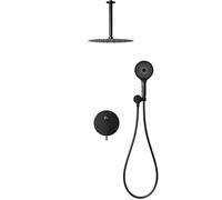 Colonne De Douche Thermostatique, Colonne De Douche Sans Mitigeur, Avec Pommeau De Pluie Support, Flexible Et Douche De Tête, Ensemble De Douche En Acier Inoxydable. (Noir, 16 pouces)