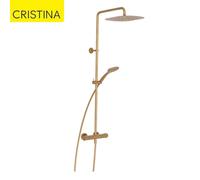 Colonne de douche thermostatique complète Foil Or Brossé - CRISTINA ONDYNA FL48696P